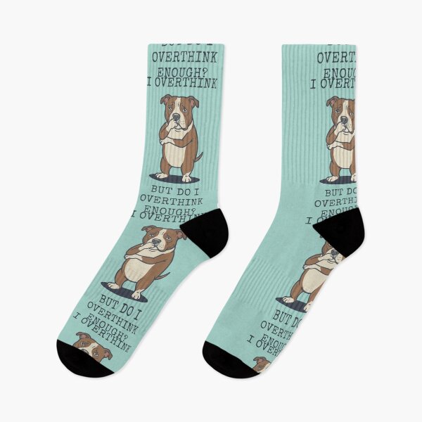 Item preview, Pitbull Overthinker Funny Dog Anxiety Quote designed and sold by d247.