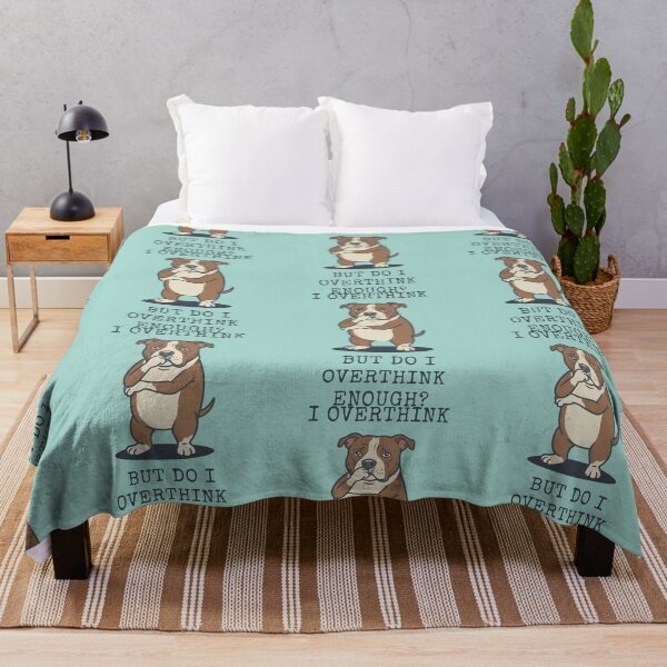 Item preview, Pitbull Overthinker Funny Dog Anxiety Quote designed and sold by d247.