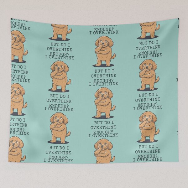 Item preview, Poodle Overthinker Funny Dog Thinking Meme designed and sold by d247.