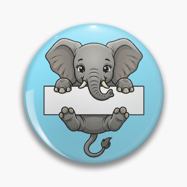 Item preview, Cute Elephant Holding Blank Sign Cartoon designed and sold by PetalsPaws.