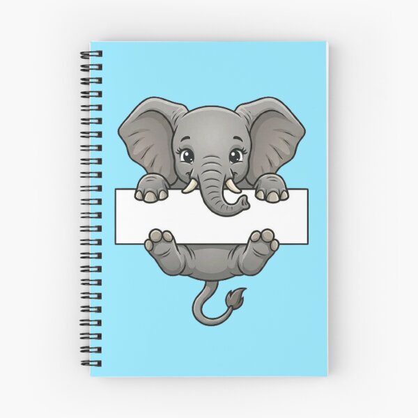Item preview, Cute Elephant Holding Blank Sign Cartoon designed and sold by PetalsPaws.