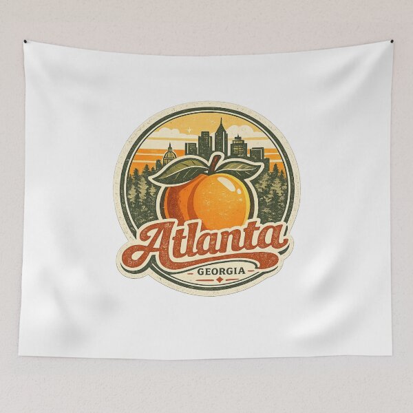 Item preview, Atlanta Peach Skyline designed and sold by CampAndCoast.