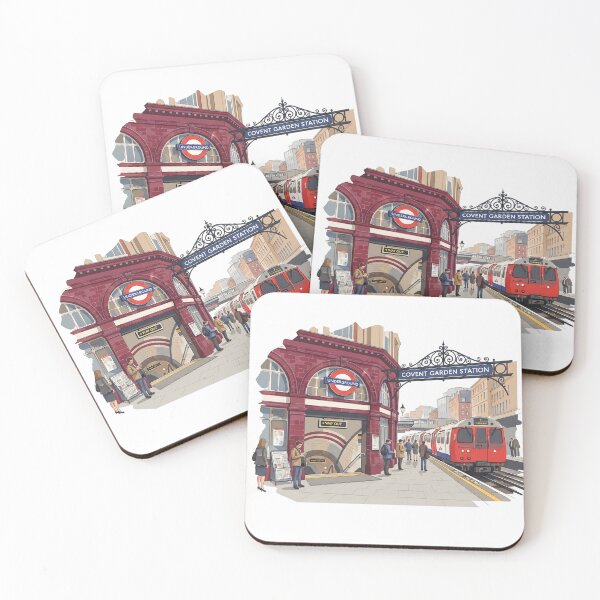 Item preview, Covent Garden Underground Station Watercolor Illustration designed and sold by TeeBeeDesigns.