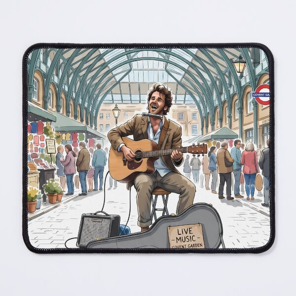 Item preview, Live Music in Covent Garden Busker Illustration designed and sold by TeeBee1234.