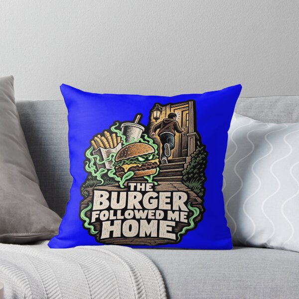Item preview, The Burger Followed Me Home Spooky Fast-Food Humor Art Design designed and sold by fantasticdesign.