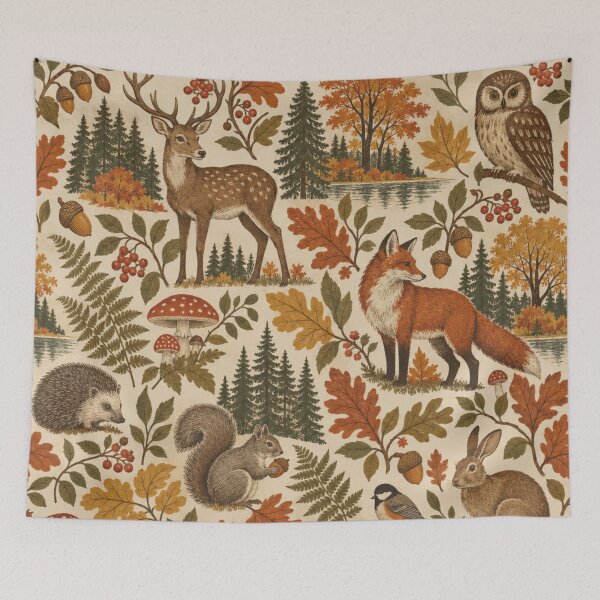 Item preview, Autumn composition with forest animals. designed and sold by elegantpaterns.