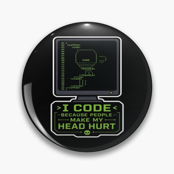 Artikelvorschau, Ich programmiere, weil mir Menschen Kopfschmerzen bereiten. Lustiger Programmierer/Hacker entworfen und verkauft von PozivoPlus.