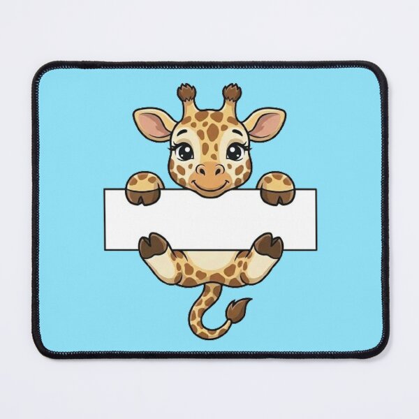 Item preview, Cute Giraffe Holding Blank Sign Cartoon designed and sold by PetalsPaws.