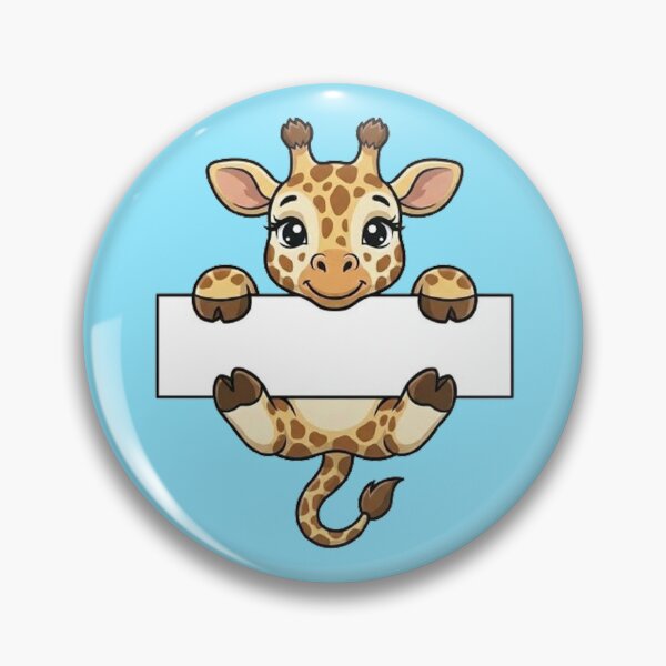 Item preview, Cute Giraffe Holding Blank Sign Cartoon designed and sold by PetalsPaws.