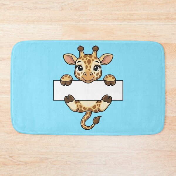 Item preview, Cute Giraffe Holding Blank Sign Cartoon designed and sold by PetalsPaws.
