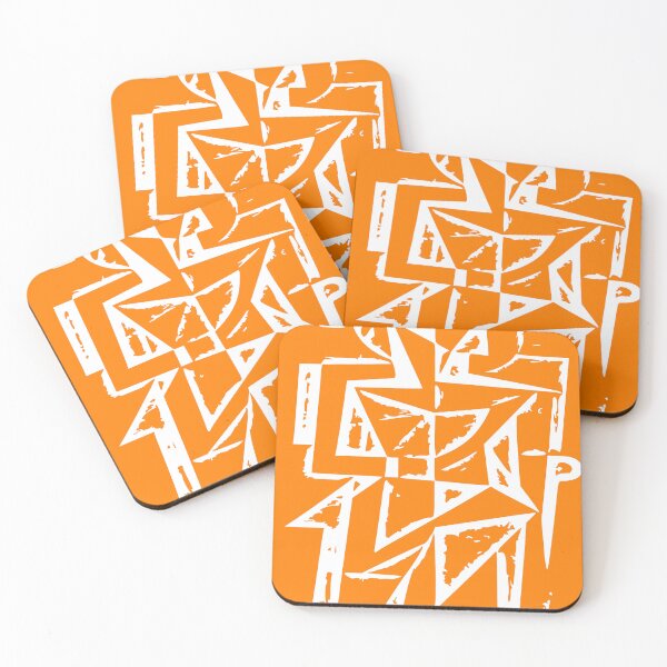 Item preview, Geometric Saint Orange Linocut Art designed and sold by Zentvent Quarter.