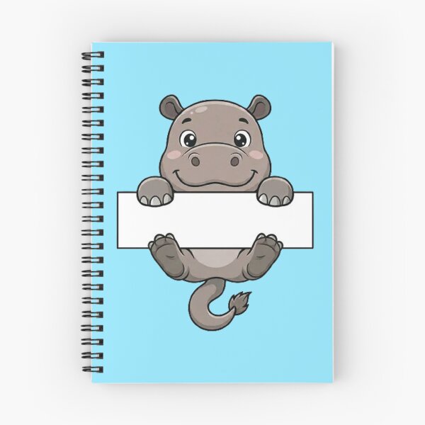 Item preview, Cute Hippo Holding Blank Sign Cartoon designed and sold by PetalsPaws.