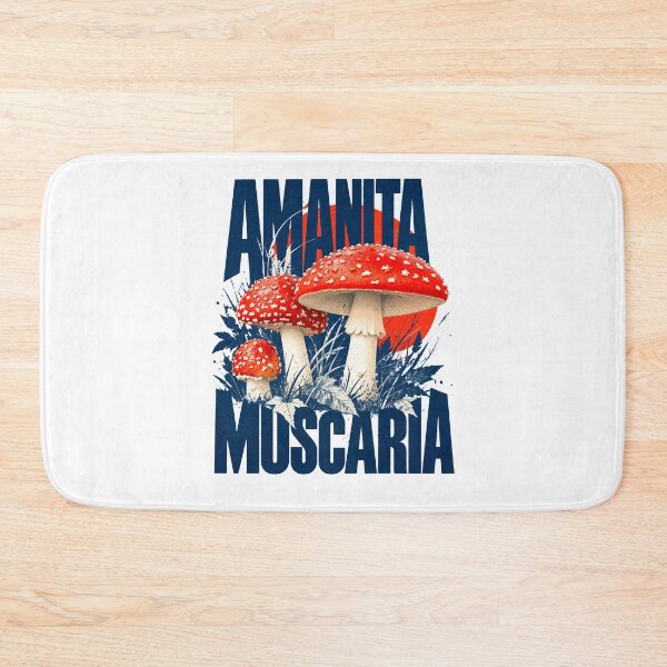 Item preview, Amanita Muscaria Typography Fly Agaric Mushroom Poster Art designed and sold by wildlifethings.