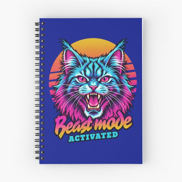 Item preview, Maincoon Cat Beast Mode - Neon Cyberpunk Horror designed and sold by PixelsPaws.