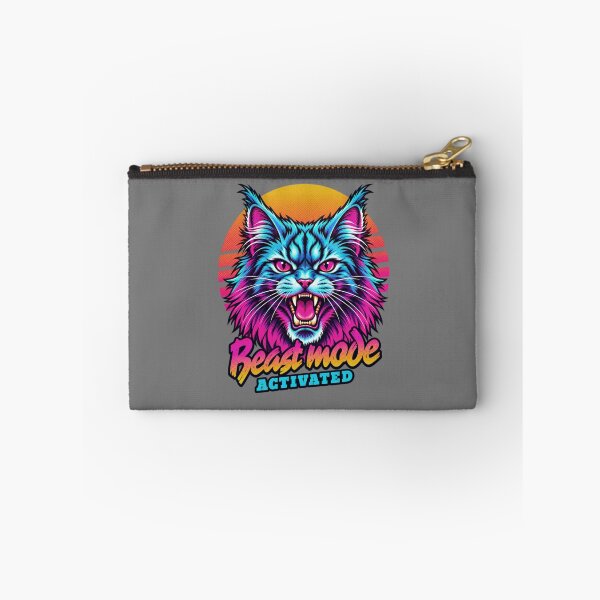 Item preview, Maincoon Cat Beast Mode - Neon Cyberpunk Horror designed and sold by PixelsPaws.
