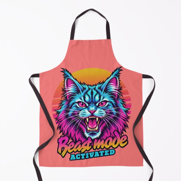 Item preview, Maincoon Cat Beast Mode - Neon Cyberpunk Horror designed and sold by PixelsPaws.