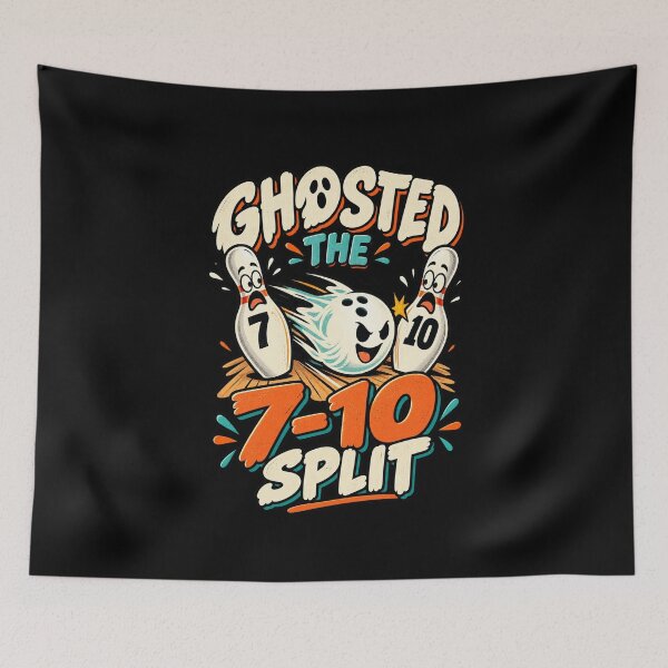 Item preview, Halloween Bowling Ghosted 7-10 Split Humor designed and sold by MOTIFOLK.