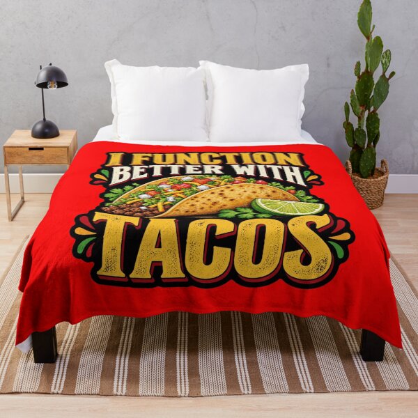 Item preview, I Function Better With Tacos Foodie Humor Quote Art Design designed and sold by fantasticdesign.