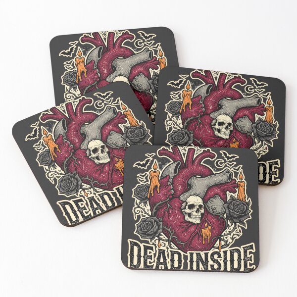 Item preview, Dead Inside Gothic Anatomical Heart and Skull Halloween Design designed and sold by Roslet.