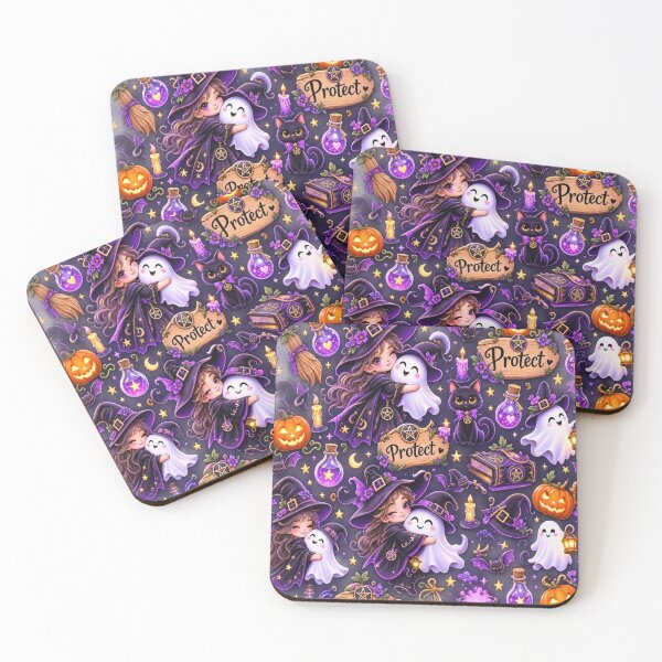 Item preview, Cute witch ghost pattern  designed and sold by urbanshop7.