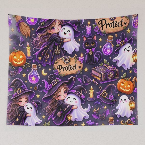 Item preview, Cute witch ghost pattern  designed and sold by urbanshop7.