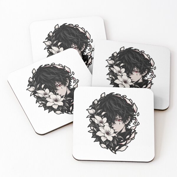 Item preview, The Boy Who Became Winter – Dark Anime Crimson Eye & White Flowers designed and sold by AD-NOVA!!!.