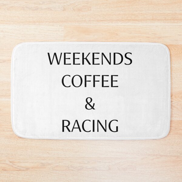 Item preview, Weekend Coffee And Racing Typographic Quote designed and sold by VibeoCanvasShop.
