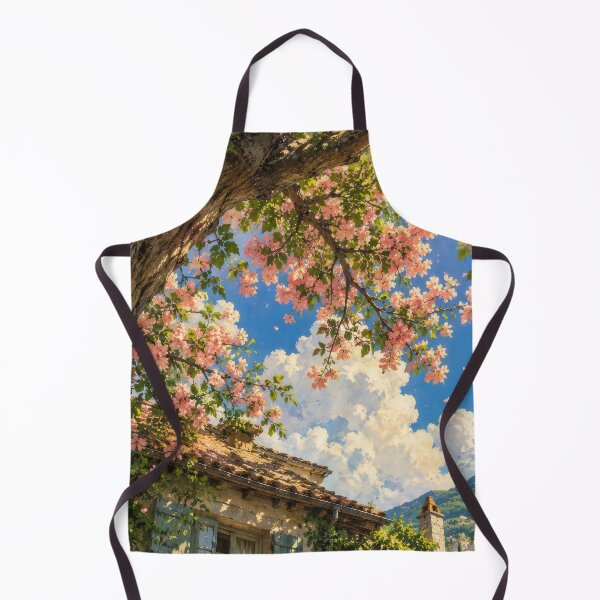Item preview, Blossoms Over a Rustic Cottage – Dreamy Spring Countryside designed and sold by H-Tsvetkova.