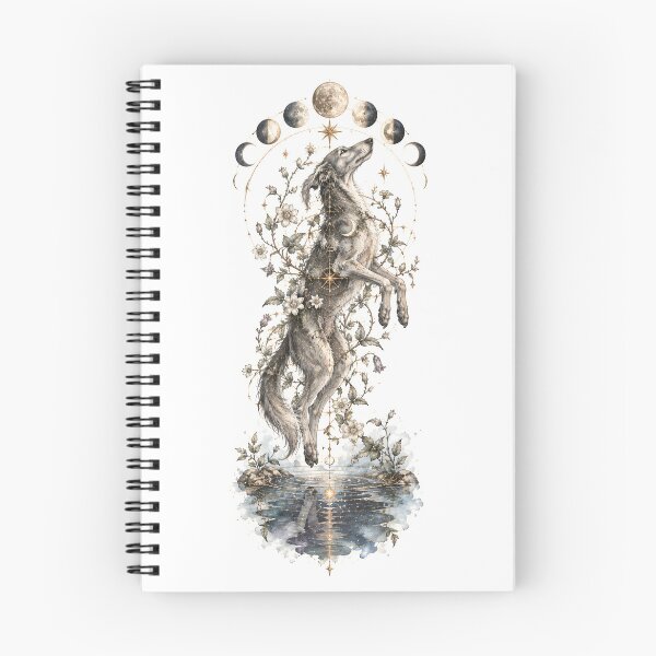 Item preview, Celestial Hound Leaping Moon Phases designed and sold by Shadow Sprite Art.