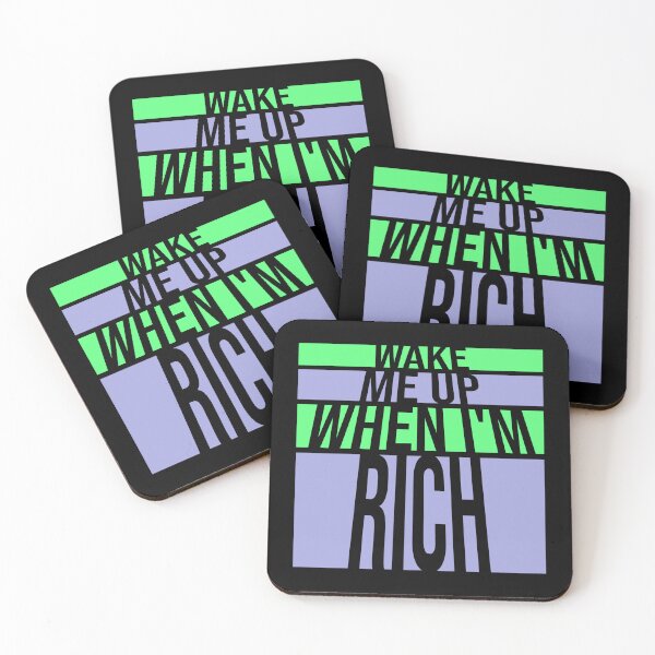 Item preview, Wake me up when I'm rich Funny Quote Logo Text designed and sold by shirt-o-mat.