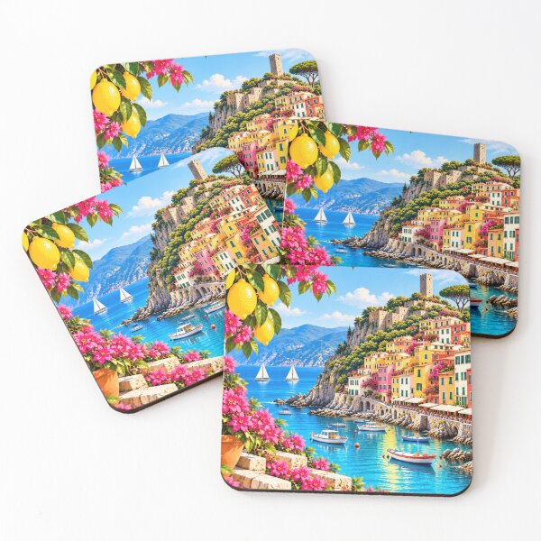 Item preview, Cinque Terre Italy Coastal Art  Italian Riviera  designed and sold by GusiaTreasures.