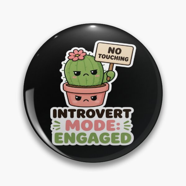 Item preview, Introvert Mode Engaged Funny Grumpy Cactus No Touching designed and sold by PozivoPlus.
