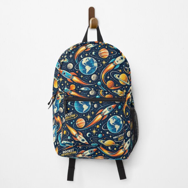 Item preview, Retro Rocket Revolution Space Pattern designed and sold by Side Quest Co..