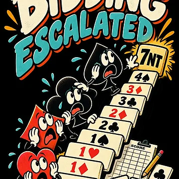 Vorschaubild zum Design Funny Bridge Game Bidding Escalated Humor von MOTIFOLK