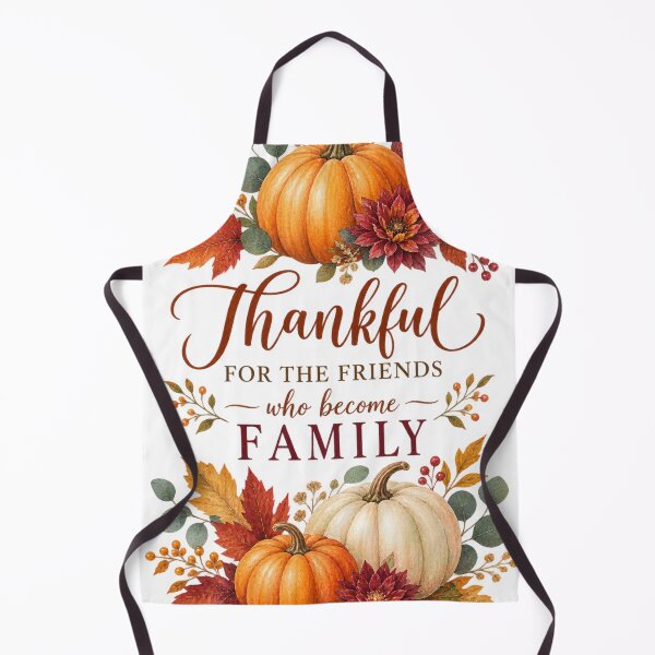 Item preview, Thankful for the Friends Who Become Family – Watercolor Pumpkin Thanksgiving Design designed and sold by LavIsInTheAir.