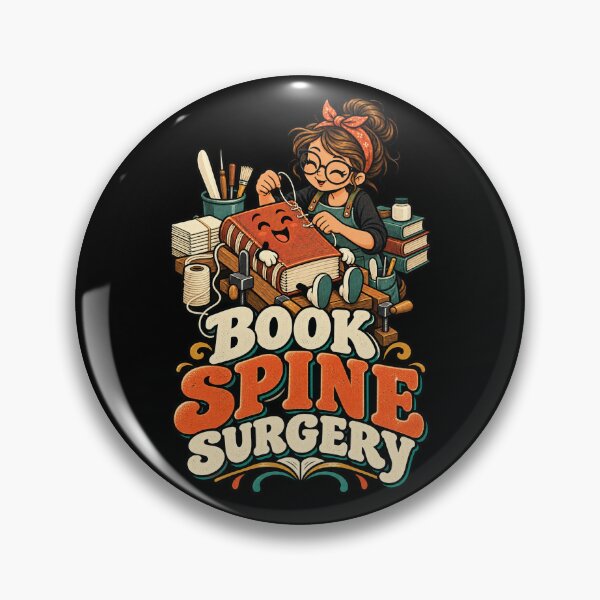 Item preview, Funny Bookbinding Book Spine Surgery Humor designed and sold by MOTIFOLK.