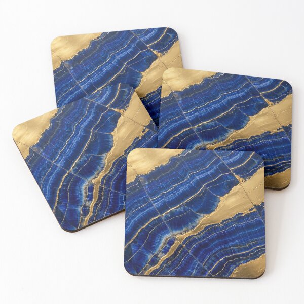Item preview, ​Royal Blue and Gold Agate Slab designed and sold by KingsArtworx 2.