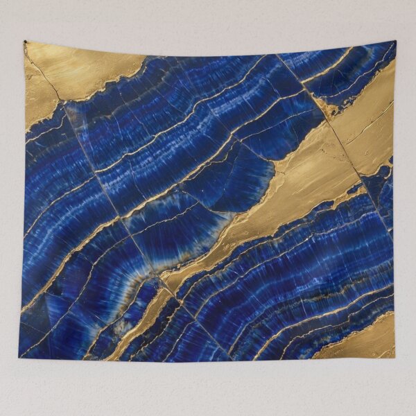 Item preview, ​Royal Blue and Gold Agate Slab designed and sold by KingsArtworx 2.