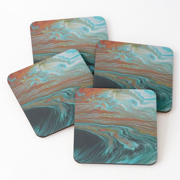 Item preview, Tidal Earth – Turquoise Mineral Flow designed and sold by GalinaFluidArt.