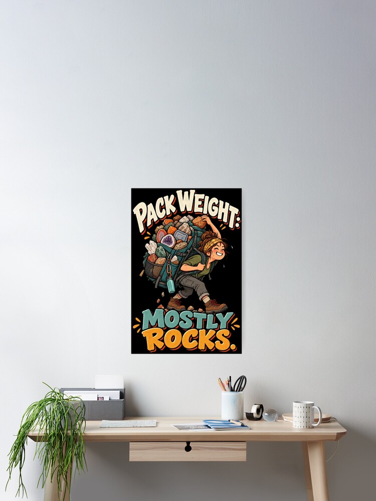 Thumbnail 2 von 3, Poster, Funny Rockhounding Rock Collector Pack Weight Humor designt und verkauft von MOTIFOLK.