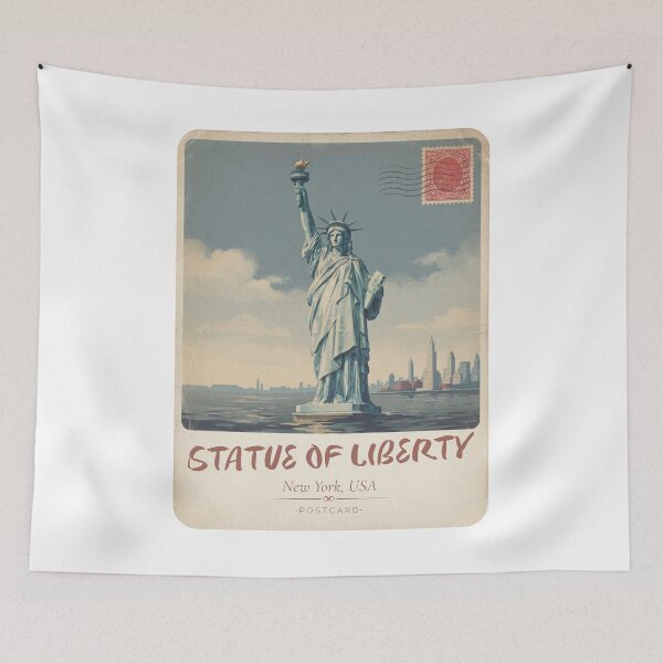 Item preview, Statue of Liberty Vintage Travel Poster – New York USA designed and sold by DesignMaxa.