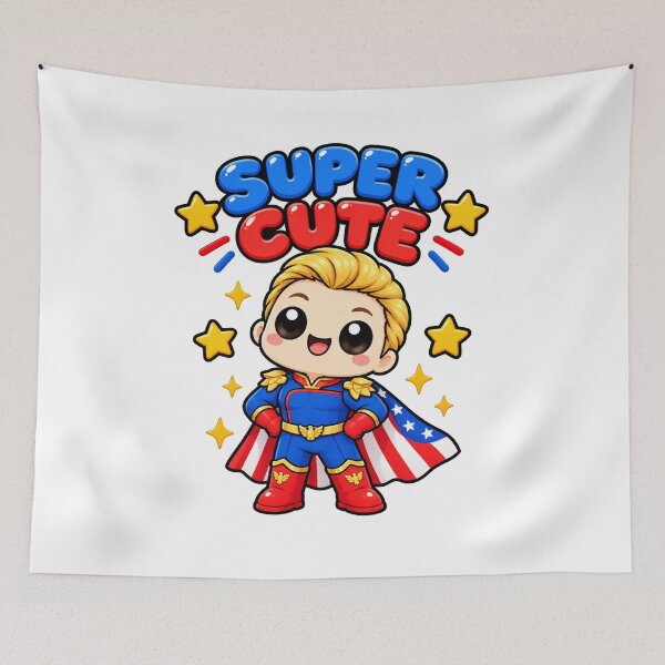 Item preview, Super Cute Chibi Superhero – Kawaii Patriotic Hero Art designed and sold by My-Cute-Designs.