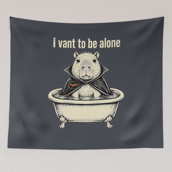 Item preview, I Vant To Be Alone Depressed Vampire Capybara designed and sold by puzzell.