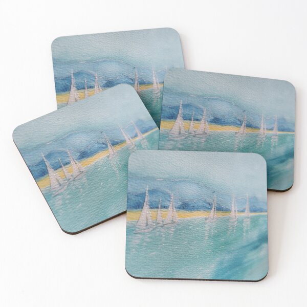 Item preview, ´Serene Seas With Sailboats´ beautiful coastal painting... designed and sold by Melissa Sadie Wright.