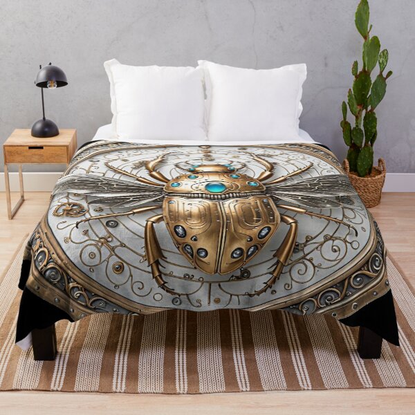 Item preview, Copper Jeweled Mechanical Steampunk Beetle on a Web designed and sold by Retro Art Factory.