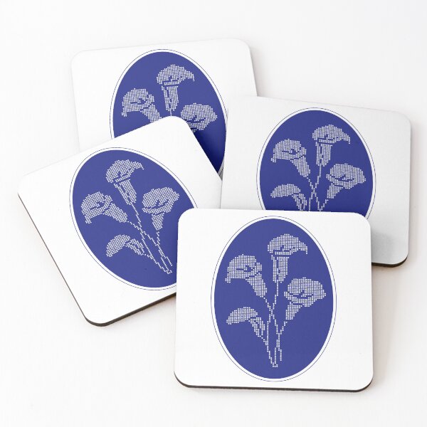 Item preview, Vintage Blue Botanical Floral Motif in Oval Frame - 15 designed and sold by ivyysophia.