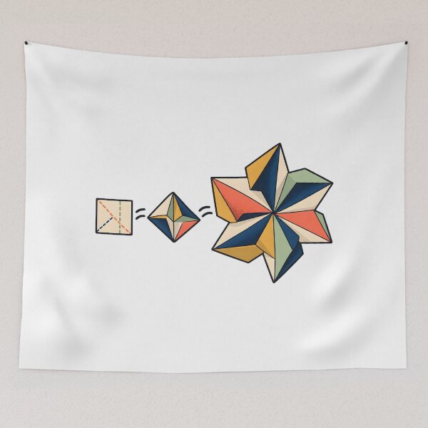 Item preview, Geometric Origami Crease Pattern Bloom designed and sold by Philippa Shop.