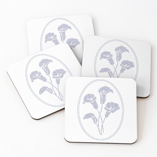 Item preview, Vintage Blue Botanical Floral Motif in Oval Frame - 16 designed and sold by ivyysophia.