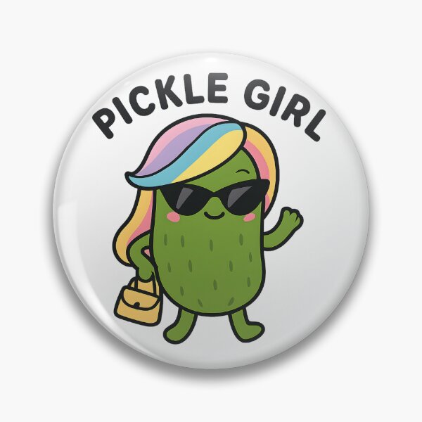 Item preview, Pickle Girl | Cute Funny Pickle Character designed and sold by Basma Designs | Retro, Kawaii Shirts & Stickers.