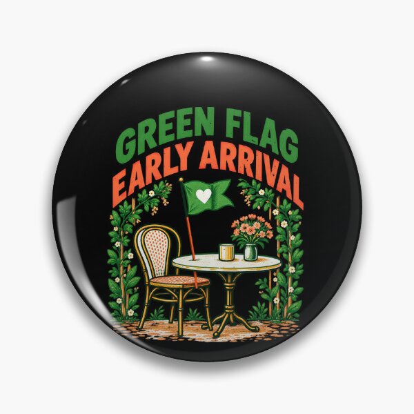 Item preview, Showing Up Early Is a Heart Flag on a Café Date designed and sold by elderberry.